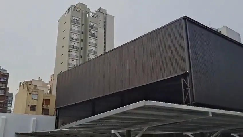 Video del tinglado terminado con cerramiento de chapa negra